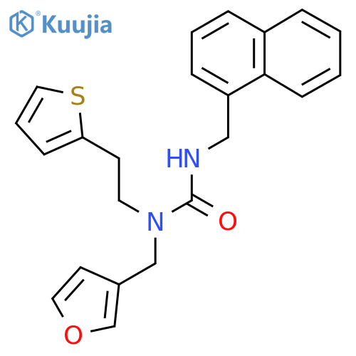 3-(furan-3-yl)methyl-1-(naphthalen-1-yl)methyl-3-2-(thiophen-2-yl)ethylurea structure