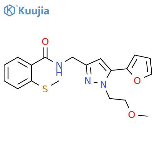 N-{[5-(furan-2-yl)-1-(2-methoxyethyl)-1H-pyrazol-3-yl]methyl}-2-(methylsulfanyl)benzamide structure