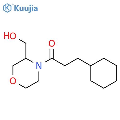 3-cyclohexyl-1-3-(hydroxymethyl)morpholin-4-ylpropan-1-one structure