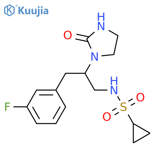 N-3-(3-fluorophenyl)-2-(2-oxoimidazolidin-1-yl)propylcyclopropanesulfonamide structure