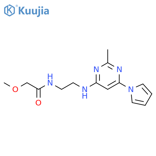 2-methoxy-N-(2-{[2-methyl-6-(1H-pyrrol-1-yl)pyrimidin-4-yl]amino}ethyl)acetamide structure