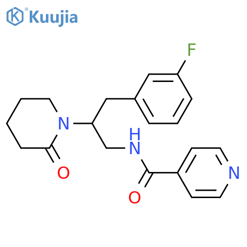N-3-(3-fluorophenyl)-2-(2-oxopiperidin-1-yl)propylpyridine-4-carboxamide structure