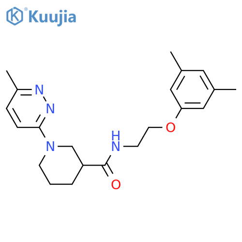 N-2-(3,5-dimethylphenoxy)ethyl-1-(6-methylpyridazin-3-yl)piperidine-3-carboxamide structure