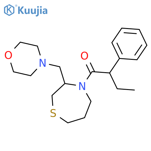 1-{3-[(morpholin-4-yl)methyl]-1,4-thiazepan-4-yl}-2-phenylbutan-1-one structure