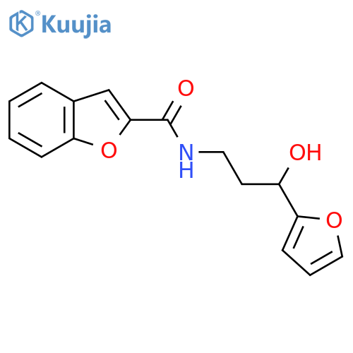 N-3-(furan-2-yl)-3-hydroxypropyl-1-benzofuran-2-carboxamide structure