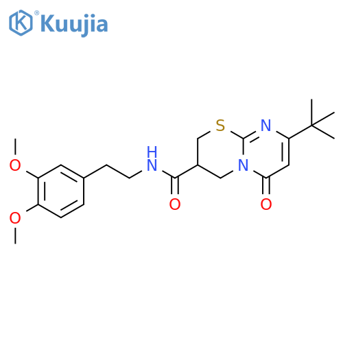 8-tert-butyl-N-2-(3,4-dimethoxyphenyl)ethyl-6-oxo-2H,3H,4H,6H-pyrimido2,1-b1,3thiazine-3-carboxamide structure