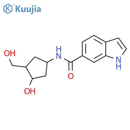 N-3-hydroxy-4-(hydroxymethyl)cyclopentyl-1H-indole-6-carboxamide structure