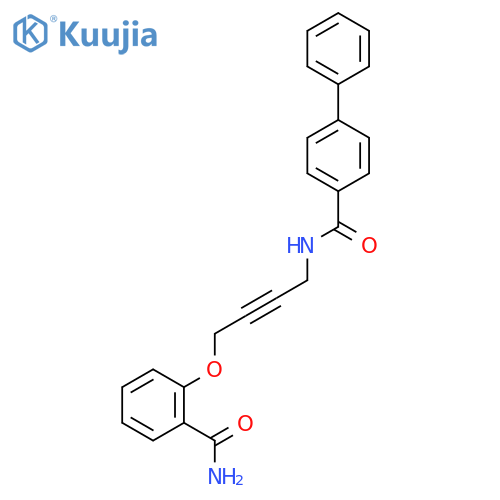 N-4-(2-carbamoylphenoxy)but-2-yn-1-yl-1,1'-biphenyl-4-carboxamide structure