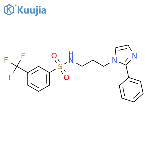 N-3-(2-phenyl-1H-imidazol-1-yl)propyl-3-(trifluoromethyl)benzene-1-sulfonamide structure