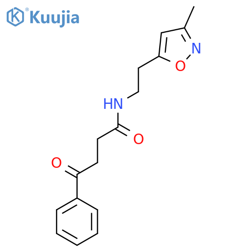 N-[2-(3-methyl-1,2-oxazol-5-yl)ethyl]-4-oxo-4-phenylbutanamide structure