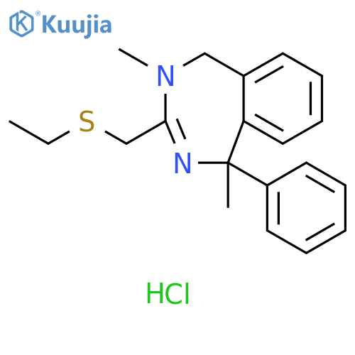 1H-2,4-Benzodiazepine,3-[(ethylthio)methyl]-4,5-dihydro-1,4-dimethyl-1-phenyl-,monohydrochloride structure