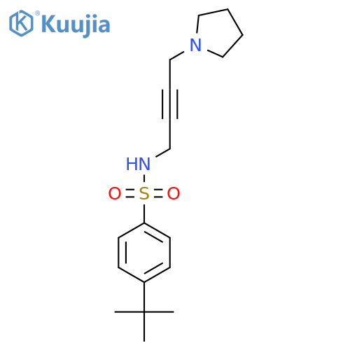 4-tert-butyl-N-4-(pyrrolidin-1-yl)but-2-yn-1-ylbenzene-1-sulfonamide structure