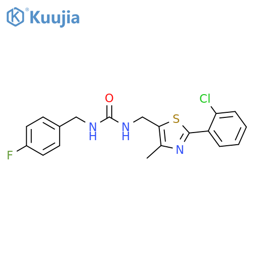 3-{[2-(2-chlorophenyl)-4-methyl-1,3-thiazol-5-yl]methyl}-1-[(4-fluorophenyl)methyl]urea structure
