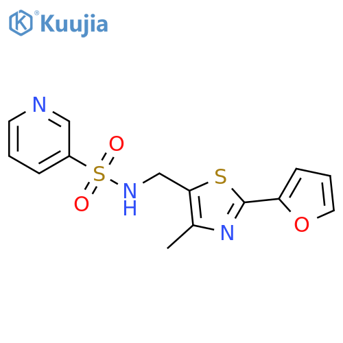 N-{[2-(furan-2-yl)-4-methyl-1,3-thiazol-5-yl]methyl}pyridine-3-sulfonamide structure