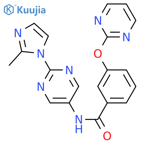 N-2-(2-methyl-1H-imidazol-1-yl)pyrimidin-5-yl-3-(pyrimidin-2-yloxy)benzamide structure