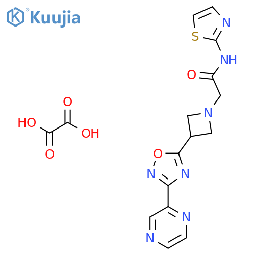2-{3-3-(pyrazin-2-yl)-1,2,4-oxadiazol-5-ylazetidin-1-yl}-N-(1,3-thiazol-2-yl)acetamide; oxalic acid structure