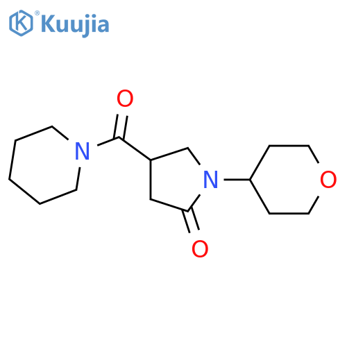 1-(oxan-4-yl)-4-(piperidine-1-carbonyl)pyrrolidin-2-one structure