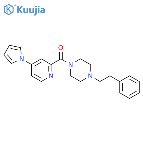 1-(2-phenylethyl)-4-[4-(1H-pyrrol-1-yl)pyridine-2-carbonyl]piperazine structure
