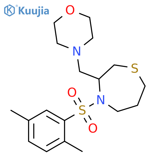 4-(2,5-dimethylbenzenesulfonyl)-3-[(morpholin-4-yl)methyl]-1,4-thiazepane structure