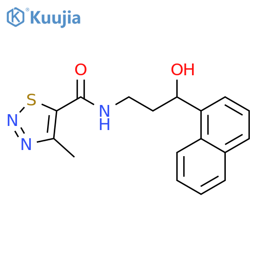 N-3-hydroxy-3-(naphthalen-1-yl)propyl-4-methyl-1,2,3-thiadiazole-5-carboxamide structure