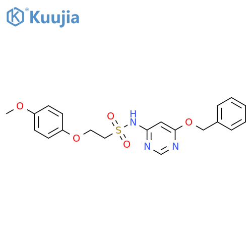 N-[6-(benzyloxy)pyrimidin-4-yl]-2-(4-methoxyphenoxy)ethane-1-sulfonamide structure