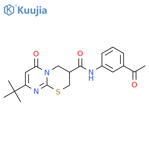 N-(3-acetylphenyl)-8-tert-butyl-6-oxo-2H,3H,4H,6H-pyrimido2,1-b1,3thiazine-3-carboxamide structure