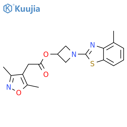 1-(4-methyl-1,3-benzothiazol-2-yl)azetidin-3-yl 2-(3,5-dimethyl-1,2-oxazol-4-yl)acetate structure