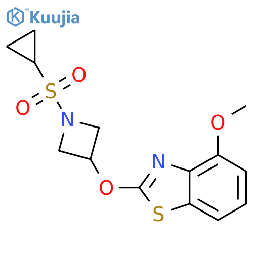 2-{[1-(cyclopropanesulfonyl)azetidin-3-yl]oxy}-4-methoxy-1,3-benzothiazole structure