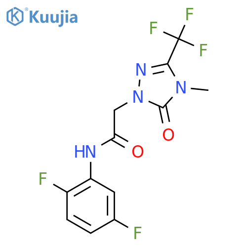 N-(2,5-difluorophenyl)-2-4-methyl-5-oxo-3-(trifluoromethyl)-4,5-dihydro-1H-1,2,4-triazol-1-ylacetamide structure