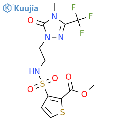 methyl 3-({2-4-methyl-5-oxo-3-(trifluoromethyl)-4,5-dihydro-1H-1,2,4-triazol-1-ylethyl}sulfamoyl)thiophene-2-carboxylate structure