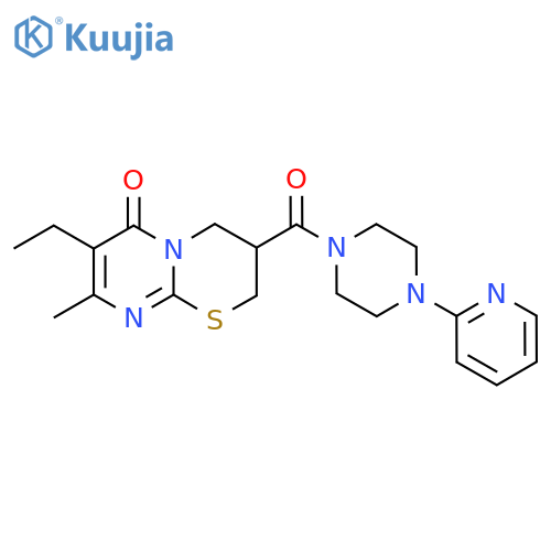 7-ethyl-8-methyl-3-4-(pyridin-2-yl)piperazine-1-carbonyl-2H,3H,4H,6H-pyrimido2,1-b1,3thiazin-6-one structure