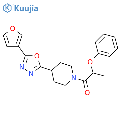 1-{4-5-(furan-3-yl)-1,3,4-oxadiazol-2-ylpiperidin-1-yl}-2-phenoxypropan-1-one structure