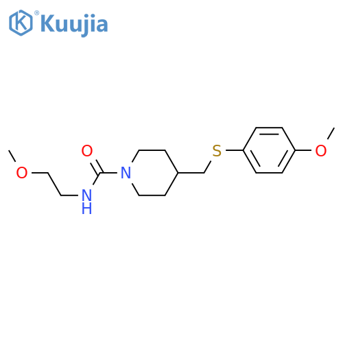 N-(2-methoxyethyl)-4-{[(4-methoxyphenyl)sulfanyl]methyl}piperidine-1-carboxamide structure