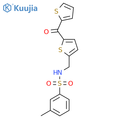 3-methyl-N-{5-(thiophene-2-carbonyl)thiophen-2-ylmethyl}benzene-1-sulfonamide structure