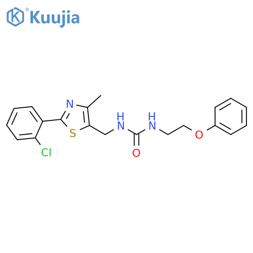 3-{[2-(2-chlorophenyl)-4-methyl-1,3-thiazol-5-yl]methyl}-1-(2-phenoxyethyl)urea structure