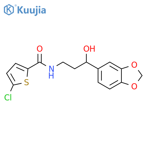 N-3-(2H-1,3-benzodioxol-5-yl)-3-hydroxypropyl-5-chlorothiophene-2-carboxamide structure