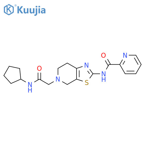 N-{5-(cyclopentylcarbamoyl)methyl-4H,5H,6H,7H-1,3thiazolo5,4-cpyridin-2-yl}pyridine-2-carboxamide structure