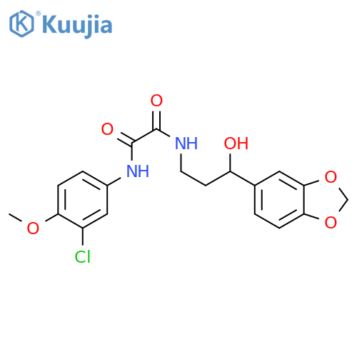 N-3-(2H-1,3-benzodioxol-5-yl)-3-hydroxypropyl-N'-(3-chloro-4-methoxyphenyl)ethanediamide structure