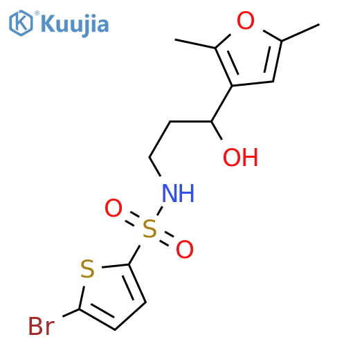 5-bromo-N-3-(2,5-dimethylfuran-3-yl)-3-hydroxypropylthiophene-2-sulfonamide structure