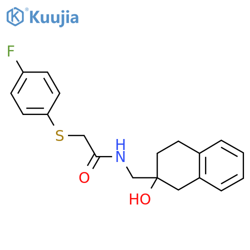 2-(4-fluorophenyl)sulfanyl-N-(2-hydroxy-1,2,3,4-tetrahydronaphthalen-2-yl)methylacetamide structure