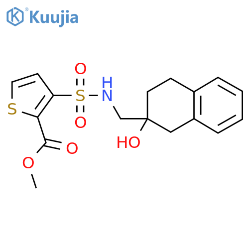 methyl 3-{(2-hydroxy-1,2,3,4-tetrahydronaphthalen-2-yl)methylsulfamoyl}thiophene-2-carboxylate structure