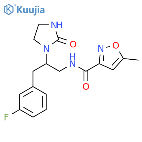 N-3-(3-fluorophenyl)-2-(2-oxoimidazolidin-1-yl)propyl-5-methyl-1,2-oxazole-3-carboxamide structure