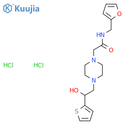 N-(furan-2-yl)methyl-2-{4-2-hydroxy-2-(thiophen-2-yl)ethylpiperazin-1-yl}acetamide dihydrochloride structure