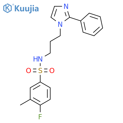 4-fluoro-3-methyl-N-3-(2-phenyl-1H-imidazol-1-yl)propylbenzene-1-sulfonamide structure