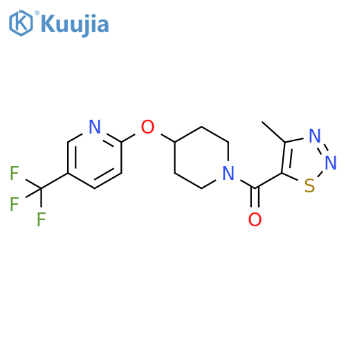 2-{[1-(4-methyl-1,2,3-thiadiazole-5-carbonyl)piperidin-4-yl]oxy}-5-(trifluoromethyl)pyridine structure