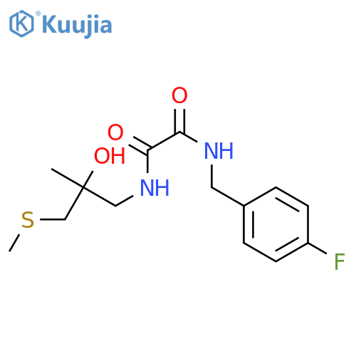 N'-(4-fluorophenyl)methyl-N-2-hydroxy-2-methyl-3-(methylsulfanyl)propylethanediamide structure