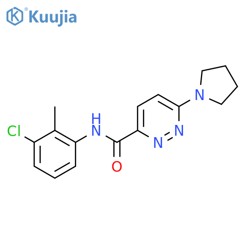 N-(3-chloro-2-methylphenyl)-6-(pyrrolidin-1-yl)pyridazine-3-carboxamide structure