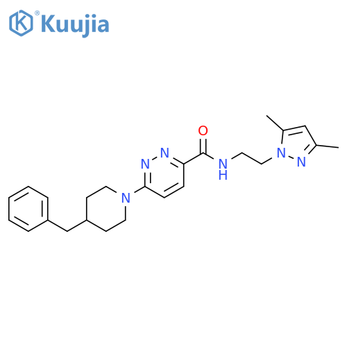 6-(4-benzylpiperidin-1-yl)-N-2-(3,5-dimethyl-1H-pyrazol-1-yl)ethylpyridazine-3-carboxamide structure
