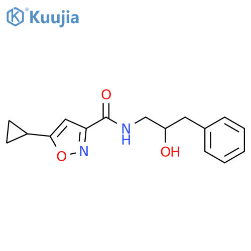 5-cyclopropyl-N-(2-hydroxy-3-phenylpropyl)-1,2-oxazole-3-carboxamide structure