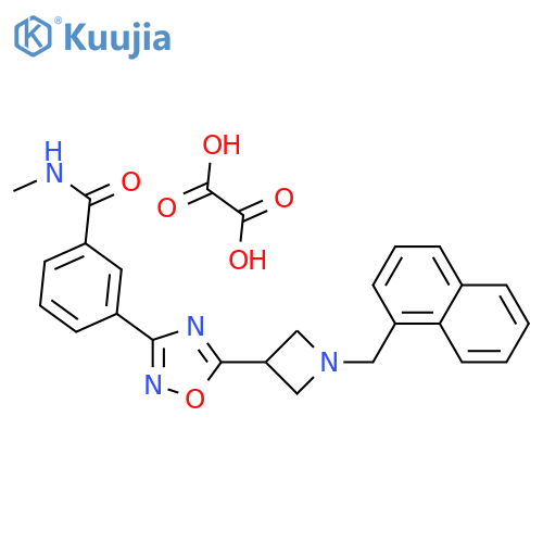 N-methyl-3-(5-{1-[(naphthalen-1-yl)methyl]azetidin-3-yl}-1,2,4-oxadiazol-3-yl)benzamide; oxalic acid structure